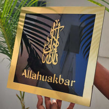 Load image into Gallery viewer, SUBHANALLAH - ALHAMDULILLAH - ALLAHUAKBAR - Gold and Black - Set of 3pcs Wall Art