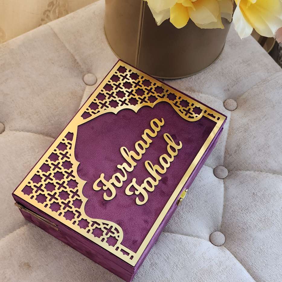 Purple Velvet QURAN Box