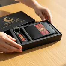 Load image into Gallery viewer, Islamic Art Gift Wallet &amp; Keychain Combo