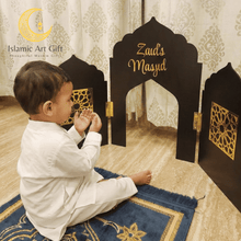 Load image into Gallery viewer, Personalized Mini Masjid for Kids – Custom Name Foldable Prayer Setup | Islamic Gift