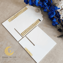 Load image into Gallery viewer, Premium Acrylic Quran Stand – Elegant Islamic Display Stand with Gold Detailing (Black / White)