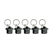 Load image into Gallery viewer, Home Sweet Home Engraved Keychain – House Shaped Metal Keyring
