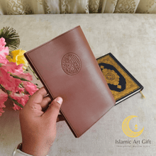 Load image into Gallery viewer, Custom Genuine Leather Quran Cover – Brown | Made to Measure