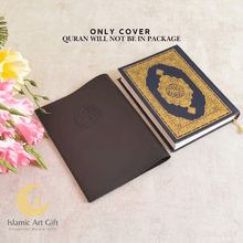Load image into Gallery viewer, Custom Genuine Leather Quran Cover – Black | Made to Measure