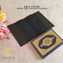 Load image into Gallery viewer, Custom Genuine Leather Quran Cover – Black | Made to Measure