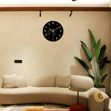Load image into Gallery viewer, Premium Arabic Numerals Wall Clock – 12 Inch (30cm) Silent Sweep – Luxury Black &amp; Gold