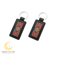 Load image into Gallery viewer, Safar Classic: Luxury Genuine Leather Persian Patterned Key Fob Keychain
