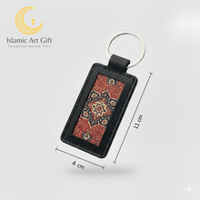 Load image into Gallery viewer, Safar Classic: Luxury Genuine Leather Persian Patterned Key Fob Keychain
