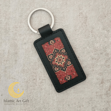 Load image into Gallery viewer, Safar Classic: Luxury Genuine Leather Persian Patterned Key Fob Keychain