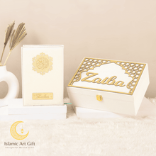 Load image into Gallery viewer, Off White Velvet QURAN Box