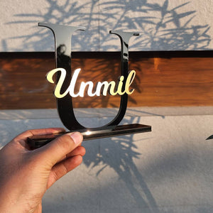 Mini Acrylic Name Stands - Monogram Style English - Make My Thingz