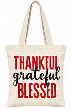 Load image into Gallery viewer, Thankful, Grateful, Blessed Premium Canvas Tote Bag