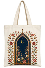 Load image into Gallery viewer, Floral Moon Arch Premium Canvas Tote Bag