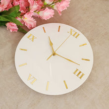 Load image into Gallery viewer, White &amp; Gold Wall Clock – 30cm Silent Sweep with Roman Numerals