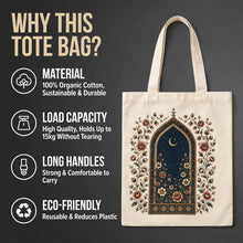 Load image into Gallery viewer, Floral Moon Arch Premium Canvas Tote Bag
