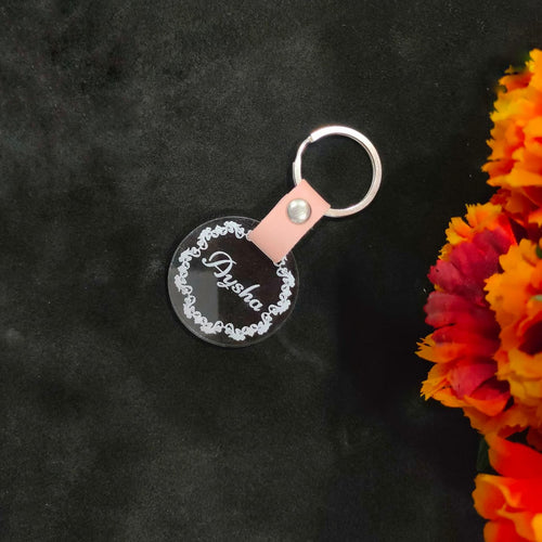 Floral Circle keychain - Make My Thingz