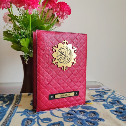 Red Quilted Quran Cover - Make My Thingz