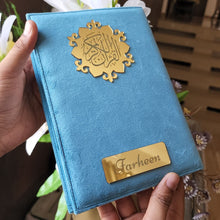 Load image into Gallery viewer, Sky Blue Velvet QURAN - Make My Thingz
